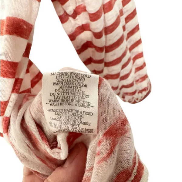 Z Supply Red and White Striped Long Sleeve Crewneck Top Size M - Image 5