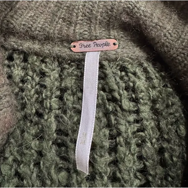 Free People Moss Cozy Up Cardigan Jacket Green Women’s Medium - Image 5