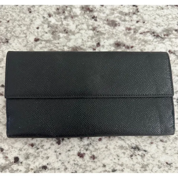 BVLGARI black‎ leather shw long wallet - Image 4