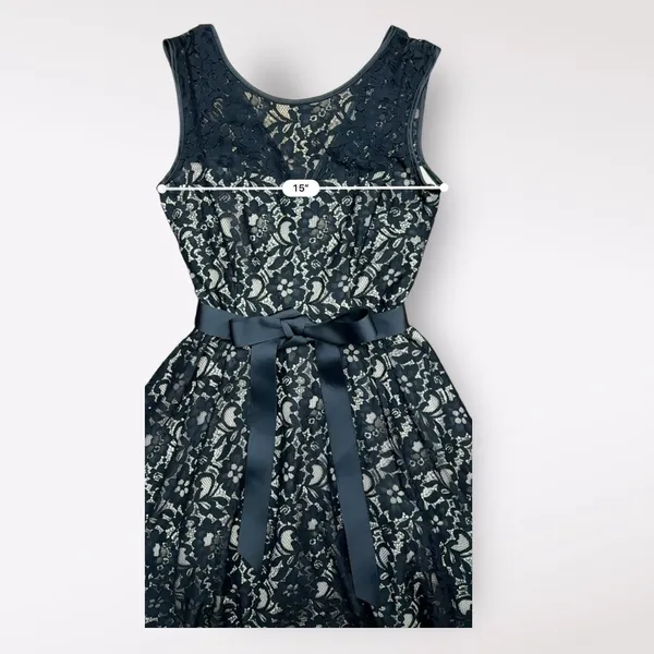 Betsy‎ and Adam Black Floral Lace NWT Cocktail Party Mini Dress Size 4 - Image 6