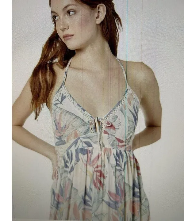 Rip Curl Sea Breeze Maxi Dress Beach Tropical Floral White Size XL - Image 4