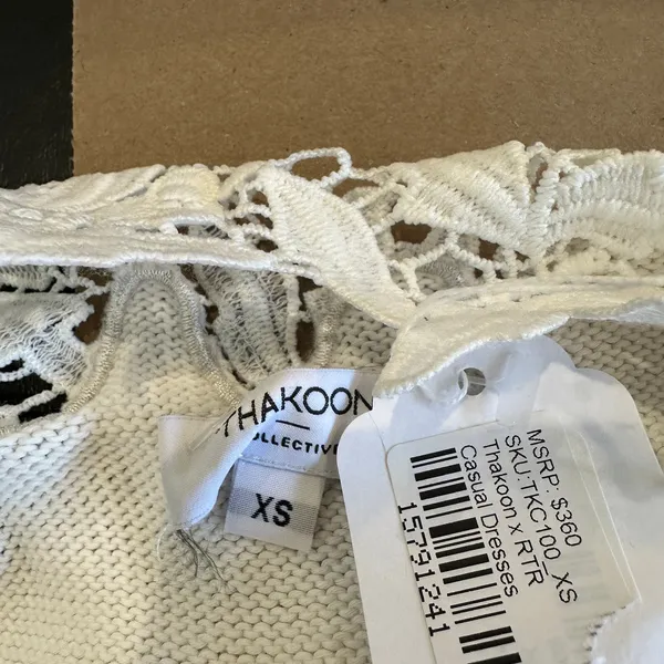 Thakoon White Lace Mini Slip Dress XS Knit Cocktail Coquette Party Designer $360 - Image 10