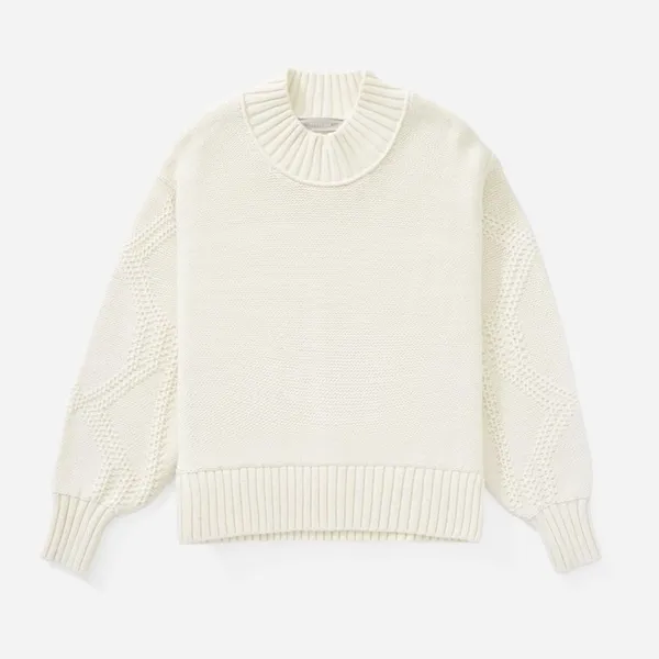 Everlane The Texture Cotton Cable Sweater in Bone - Size XS - Image 2