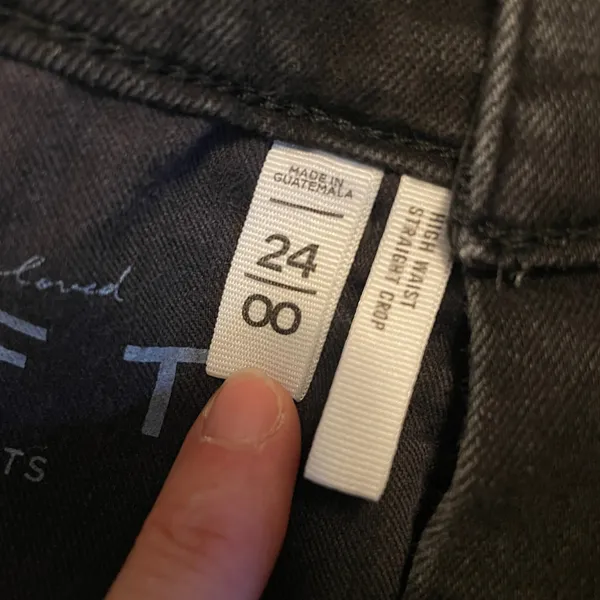 LOFT High Waist Straight Crop Jeans size 24 00 Frayed Hem Black Everyday Casual‎ - Image 4