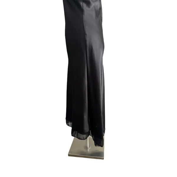 Vintage BMoss‎ Dress Black Midi Halter Dress 6 Babydoll Y2K Whimsigoth Goth Hoco - Image 2