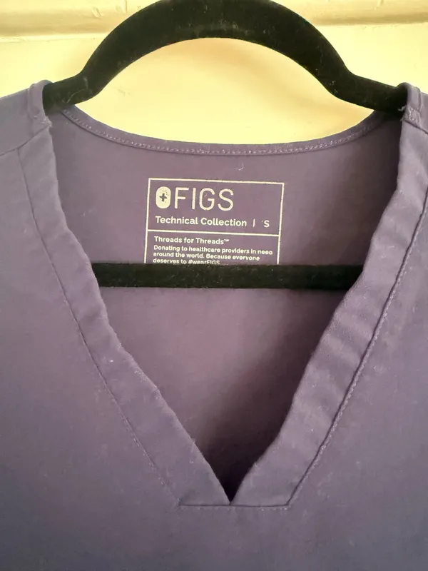 Navy FIGS Scrub Top - Image 2