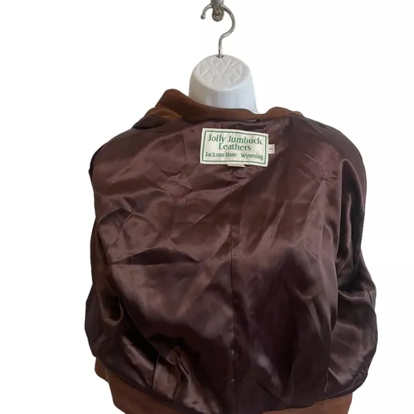 Jolly Lumbuck Leather Jacket Womens Size Xs Brown Zip Up Jackson Hole Wyoming - Image 9