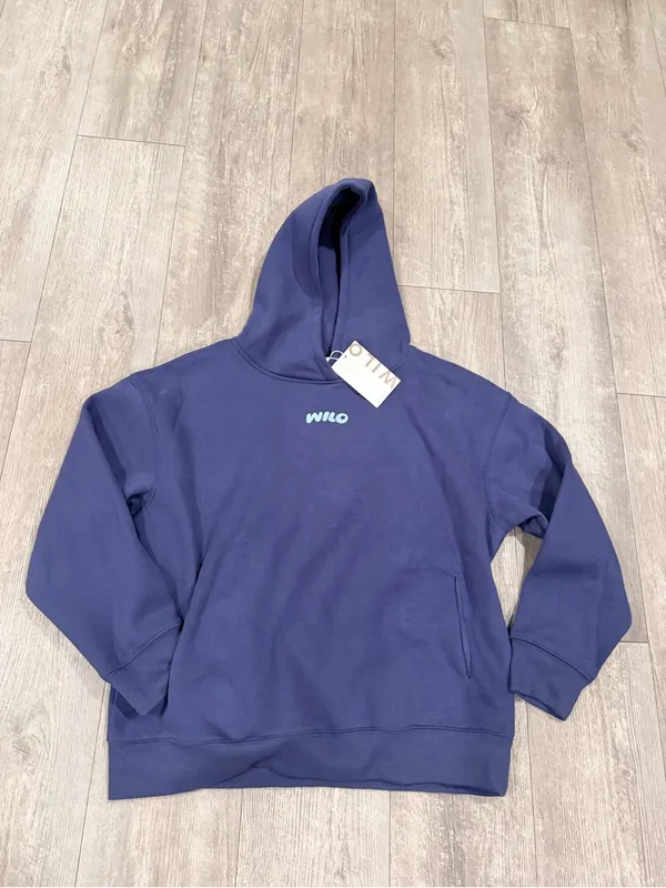 WILO Wellness Club Navy Hoodie with Light Blue Back Graphic - Image 4