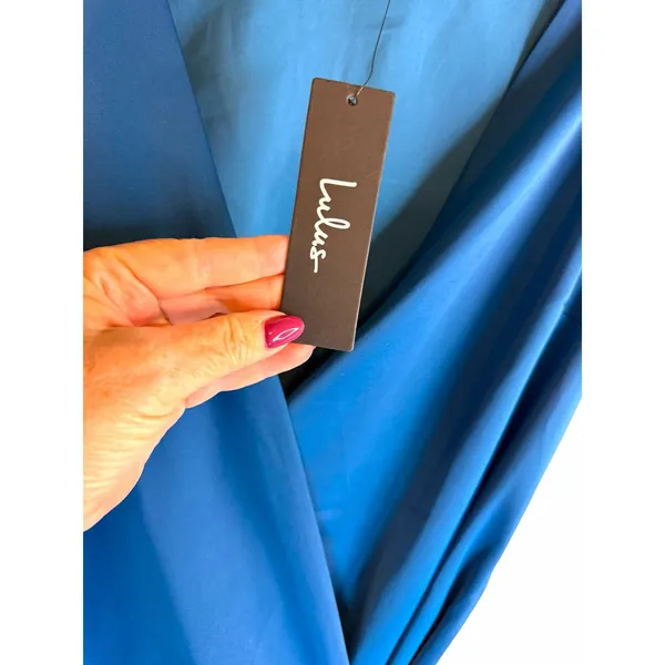 NWT Lulus Blue Wrap Cocktail Dress - Size M - Image 5