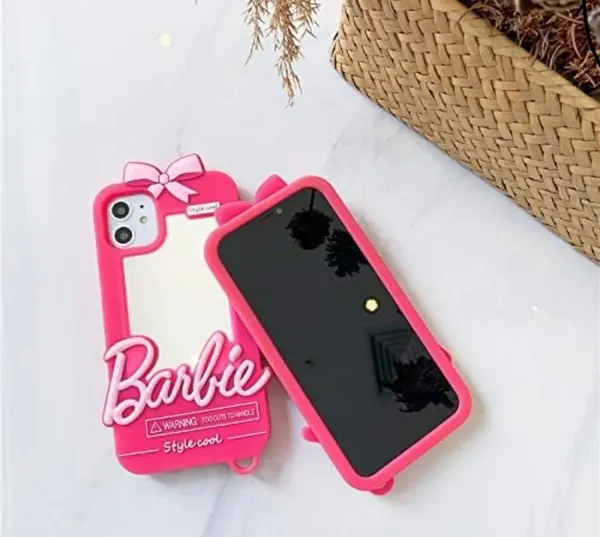 Case Barbie 3D Animation Cute Pink Phone with Make up Mirror iPhone 12 Pro Max - Image 5
