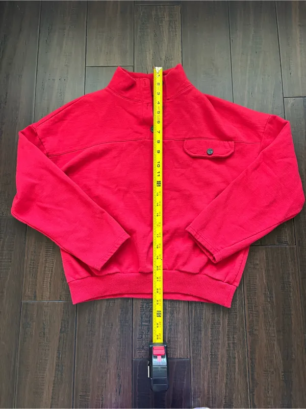 Red Quarter Button Up Sweatshirt - Image 6