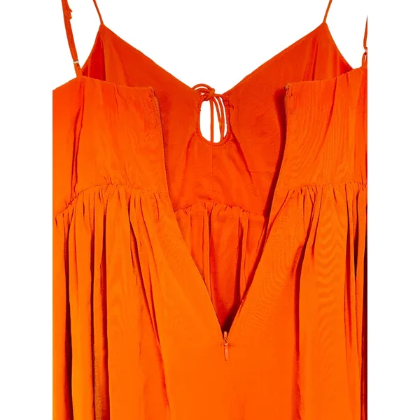 Abercrombie & Fitch Orange Lace Up V-Neck Sleeveless Mini Dress Womens Size S - Image 7