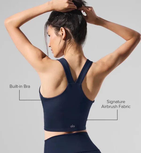 Alo Yoga airbrush real bra tank navy - Image 2