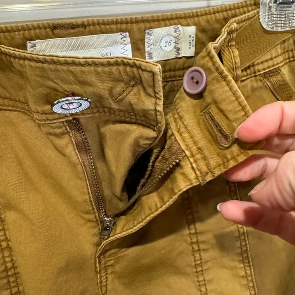Anthropologie Hei‎ Hei Khaki Cotton Stretch Pants Size 26 - Image 6