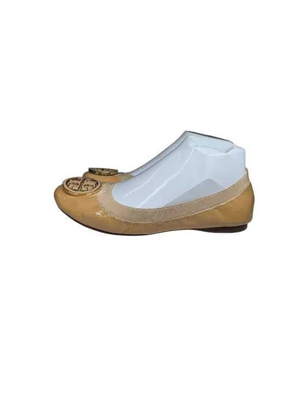 Tory Burch Tan Patent Leather Caroline ballet flats 6.5 neutral casual office - Image 2