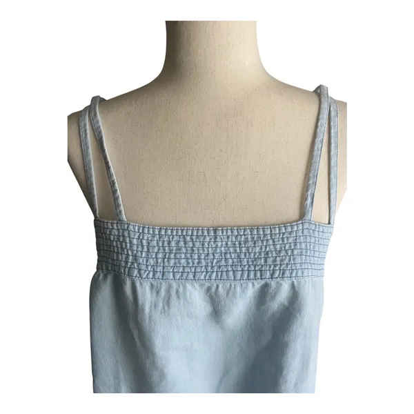 Zara Ara-Blue Chambray Mini Dress-Size Large - Image 2