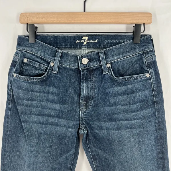 7 For All‎ Mankind Gwenevere Skinny Jeans Womens 27 Blue Denim Stretch Mid Rise - Image 3