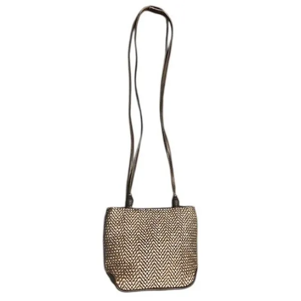 Liz Claiborne Woven‎ Small Crossbody Bag Brown Tan Olefin Cotton Blend Purse - Image 2
