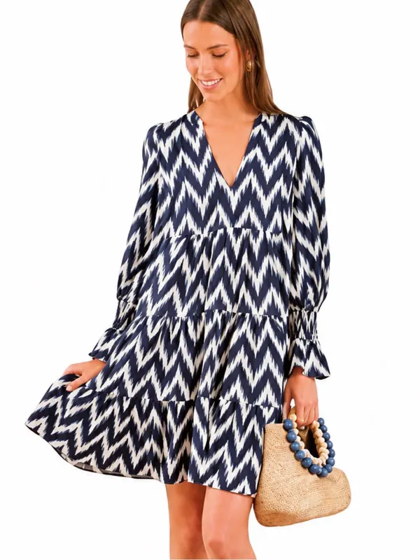 Tuckernuck Pomander Place Navy Ikat Kenzo Dress Size L - Image 2