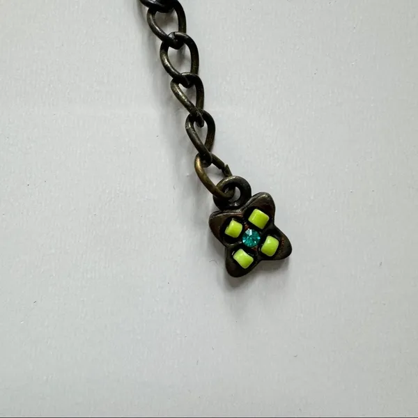 Beaded Cross Necklace in Turquoise Blue - Image 3