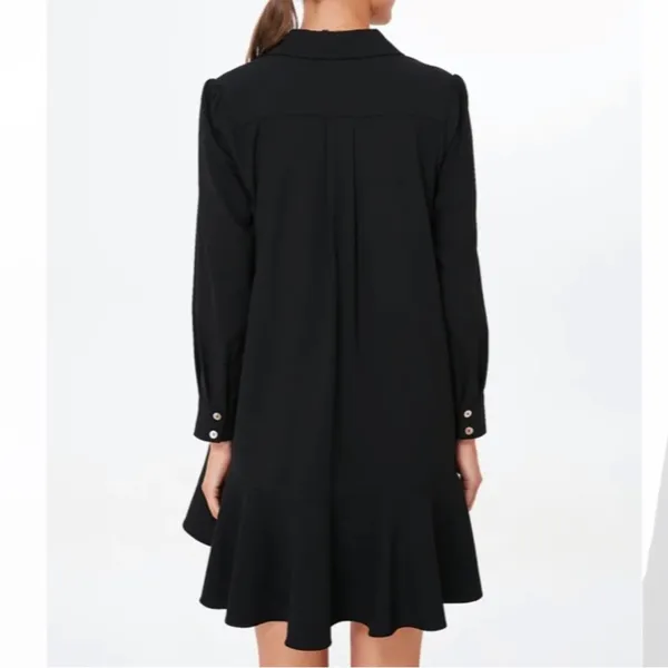 Tuckernuck Pomander Place Black Crepe Callahan Shirt Dress Women’s Size Large - Image 7