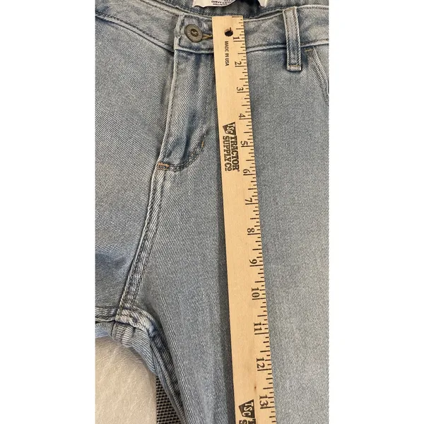 Hollister Womens 13R Curvy Low-Rise Dad Jean Light Blue Distressed‎ Stretch NEW - Image 5