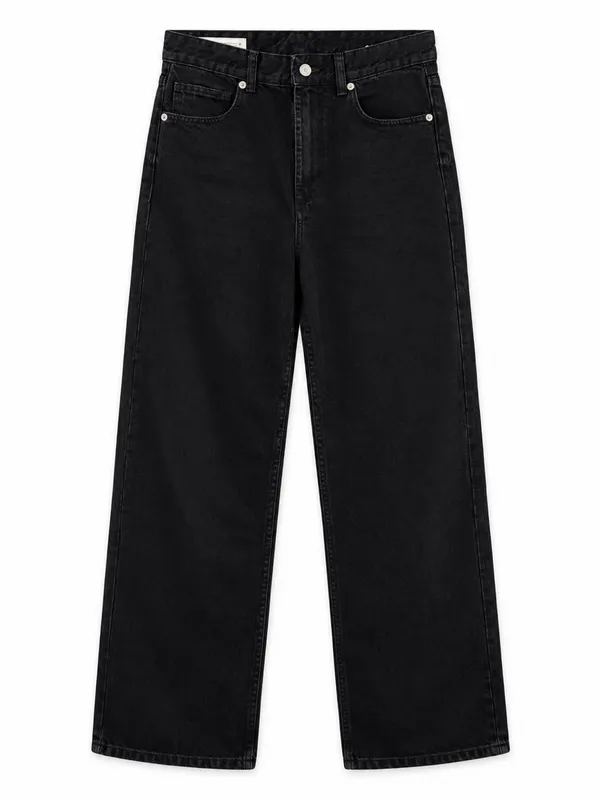 Zara Women Black High Rise Wide Leg Jeans Size 4 Cotton Lyocell Denim - Image 3