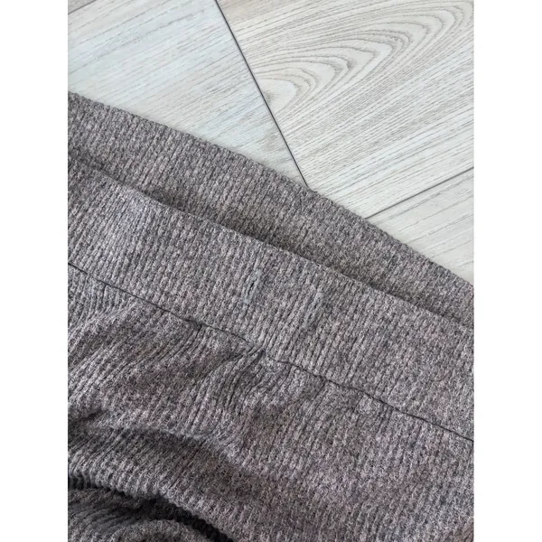 Soft Surroundings Ribbed Knit Lounge Set Tunic Top & Wide Leg Pants Taupe Brown - Image 6