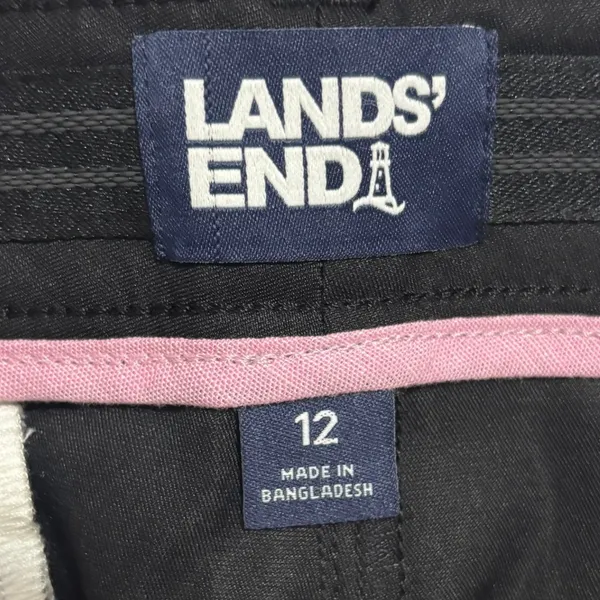 Lands' End Active Chino Shorts‎ Black Stretch OEKO-TEX Technical Golf Travel 12 - Image 8