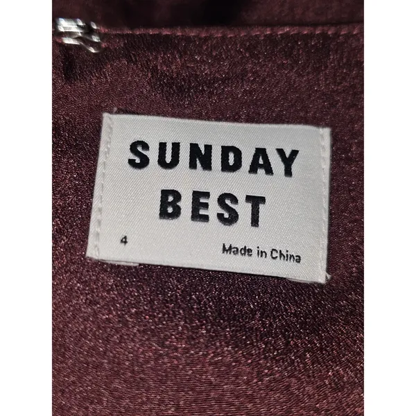 Sunday Best Aritzia Womens‎ Burgundy Slip Dress 4 - Image 3