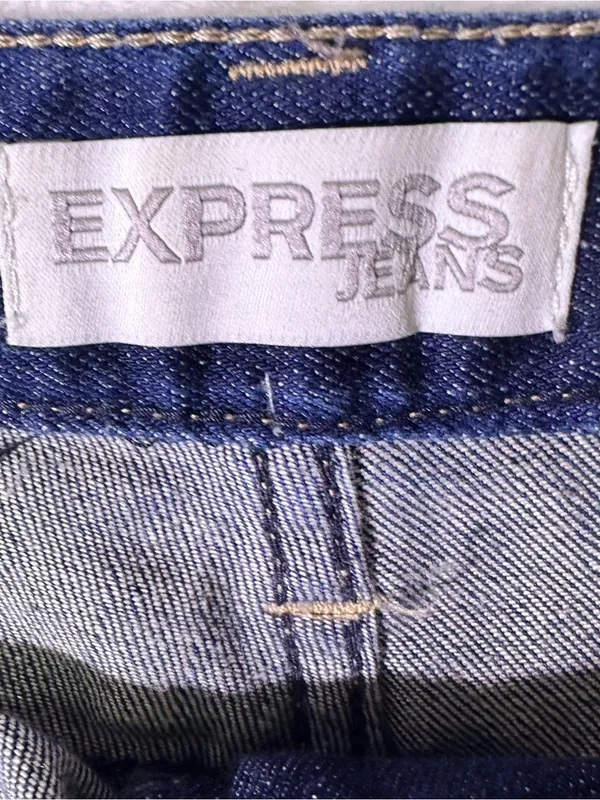 Express Distressed Blue Denim Jean Shorts - Image 7