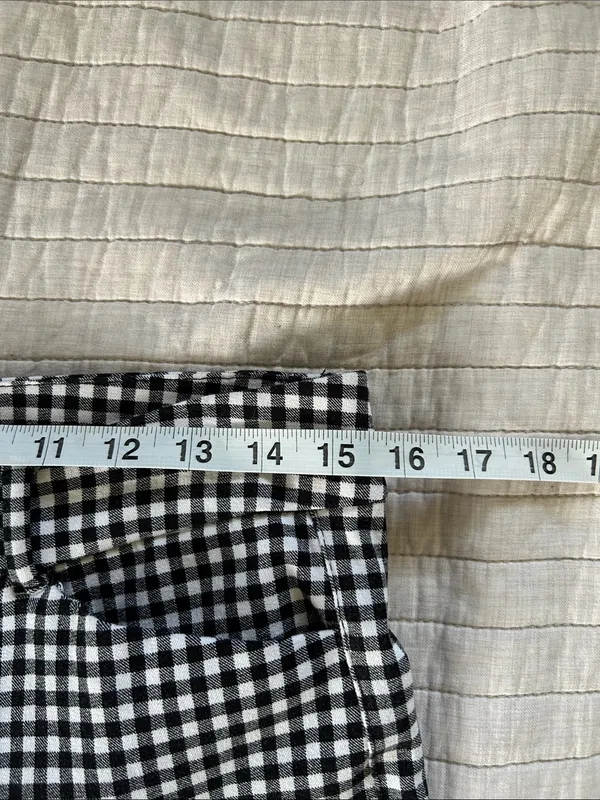 Old Navy, pixie straight ankle, black white gingham cotton pants 8 - Image 6