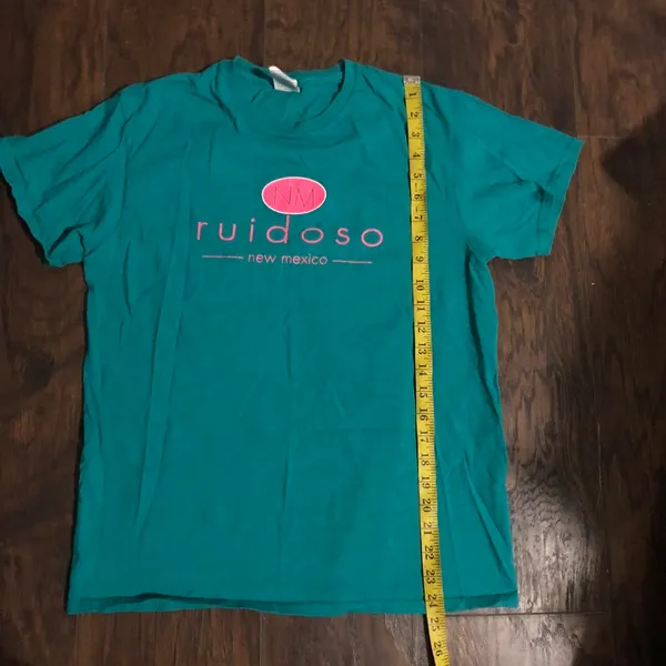Ruidoso New Mexico Teal Graphic Tee t-shirt Short Sleeve Size M Measurement in pics - Image 4