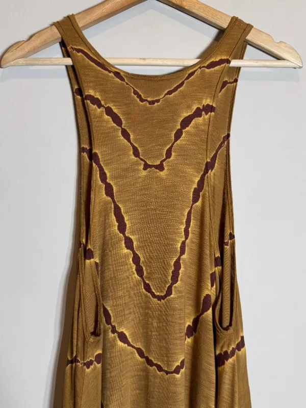 Free People Tie Dye Maxi Dress Women's Small Tan Brown Hippie Festival Boho Chic - Image 13