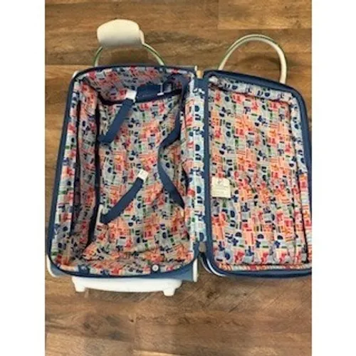 Diane von Furstenberg Rolling Suitcase Blue White Trim Carry On Luggage 19 Inch - Image 5