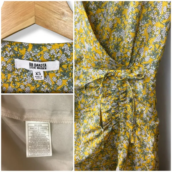 BB Dakota Big Flirt Energy Floral Ruched Detail Dress in Sunflower - Image 10