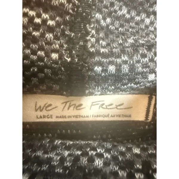 WE THE FREE PEOPLE Women's L SUNNY DAYS Mock Neck Thermal Long Sleeve Top Black - Image 8