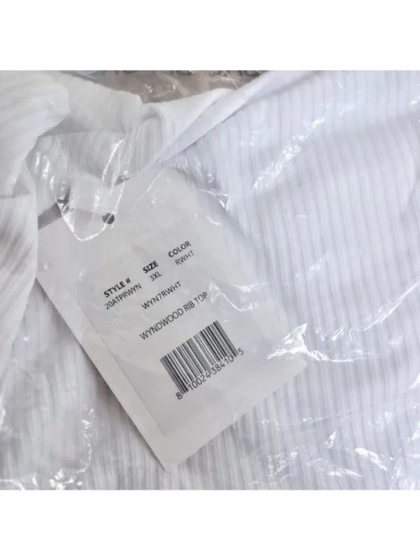 NWT Andie The Wynwood Bikini Top 3XL White Ribbed One Shoulder Swim - Image 4