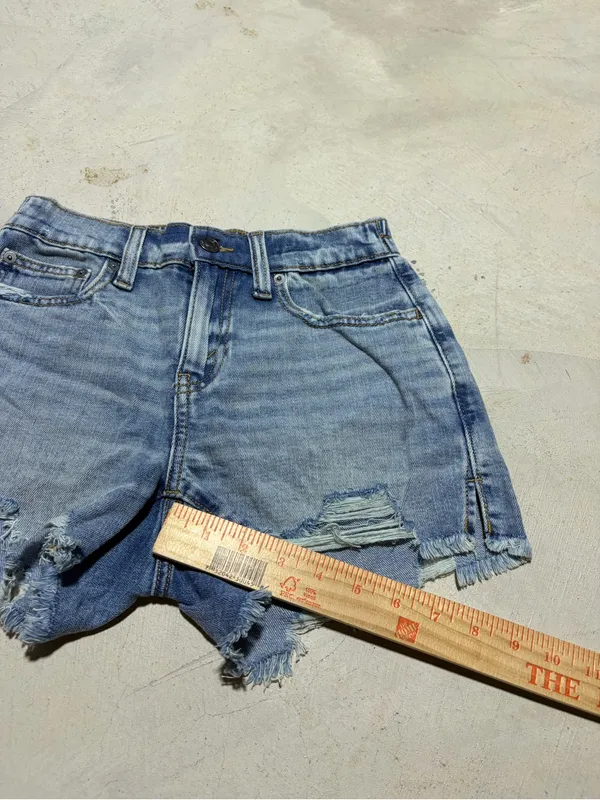 Aerie NWT Distressed Light Blue Denim Shorts XXS MSRP$59 - Image 5