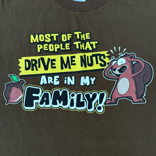 Vintage Drive Me Nuts Squirrel Brown Graphic Funny Humor Crazy Family T-shirt - Image 3