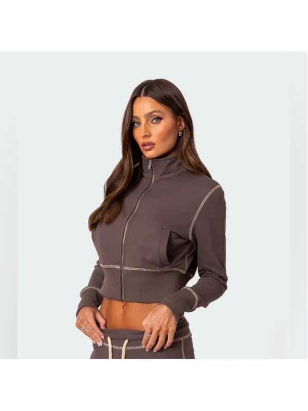 Edikted alexia zip up sweat shirt - Image 2