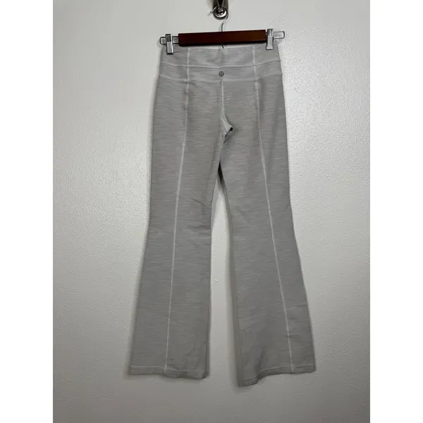 Lululemon Groove Pant Flare‎ Yoga Pants Gray Space Dye Heathered High Rise - Image 2