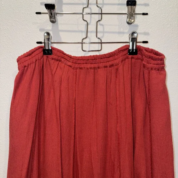 Free People FP One Cypress Ruffle Maxi Skirt Boho Terracotta NWOT L - Image 8