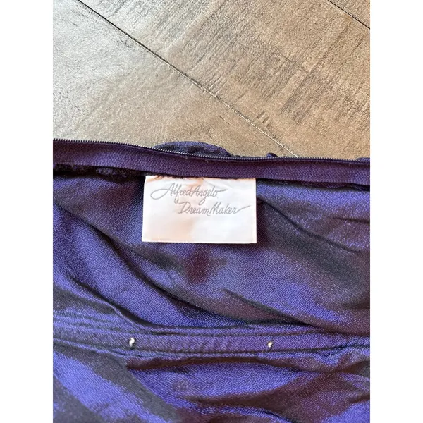 Alfred Angelo Dream Maker Purple One‎ Shoulder Flower Ruched Gown Size 11/12 - Image 11
