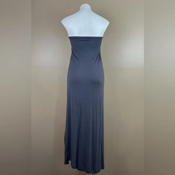 Casa Lee Gray Strapless Maxi Dress Beach Swim Bathing Suit Coverup Small Modest - Image 6