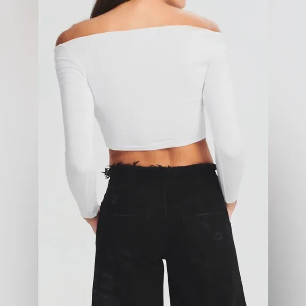 SER.O.YA Ellis Top - NWT - Size S - White Off Shoulder Crop Top - Image 2