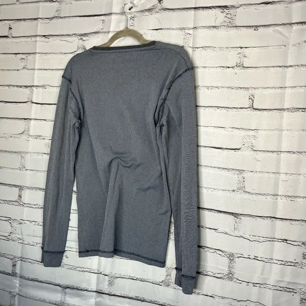 Kenneth Cole Reaction Gray Long Sleeve Tee 1/4 Button SZ XL Relaxed Loose Fit - Image 9