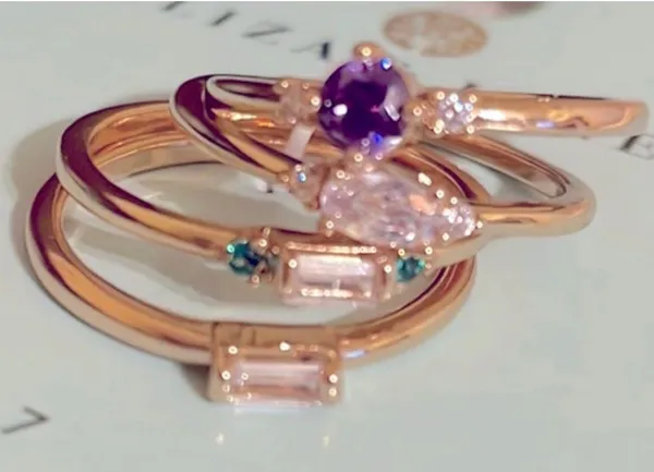 Eliza & Jane Cubic Zirconia gold rings - Image 6
