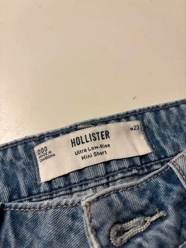 Hollister ultra low rise blue denim shorts - Image 4