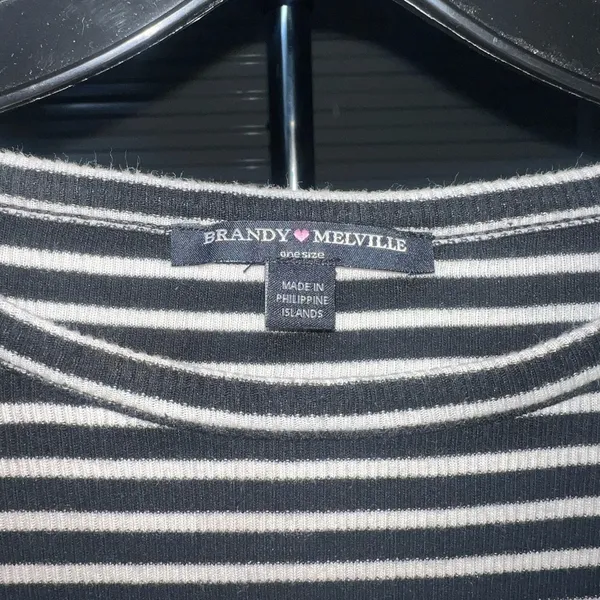 Brandy Melville Black and White‎ Striped Mini Dress - Image 2